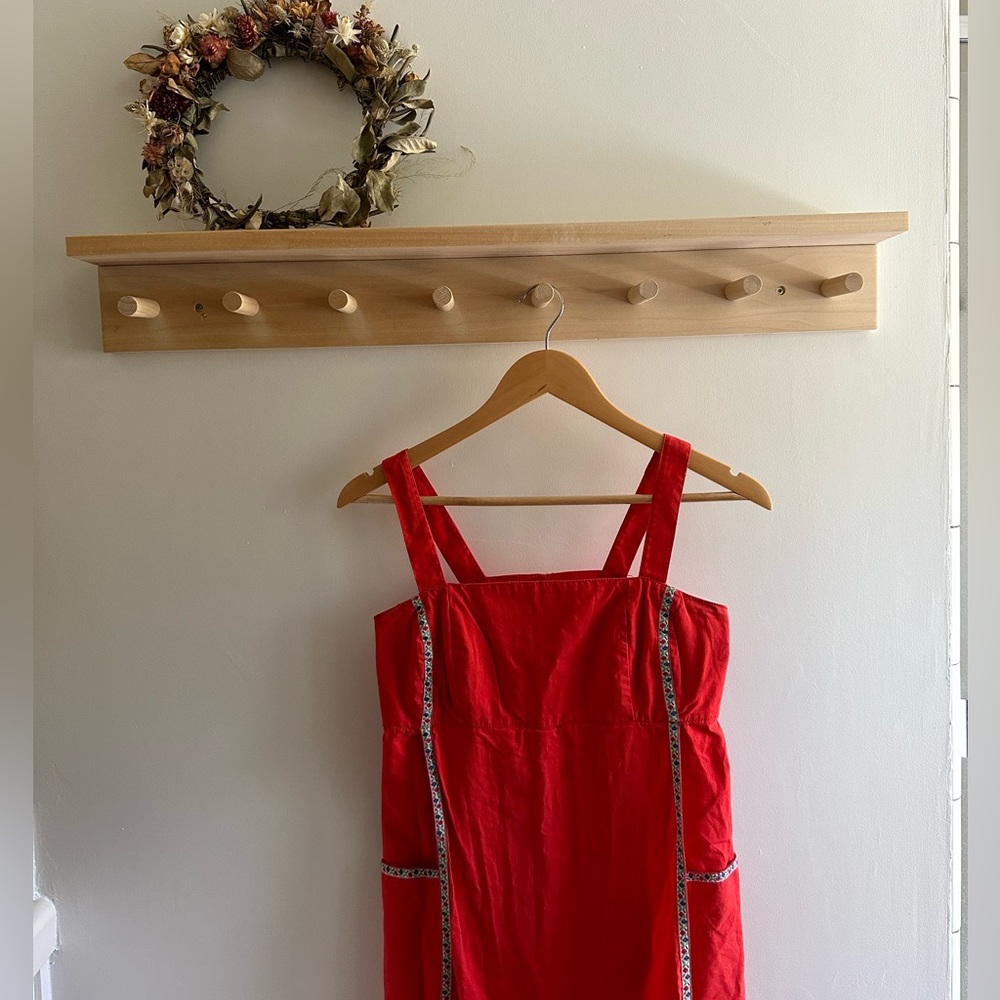 Vintage 70s pinafore jumper dress- pockets!